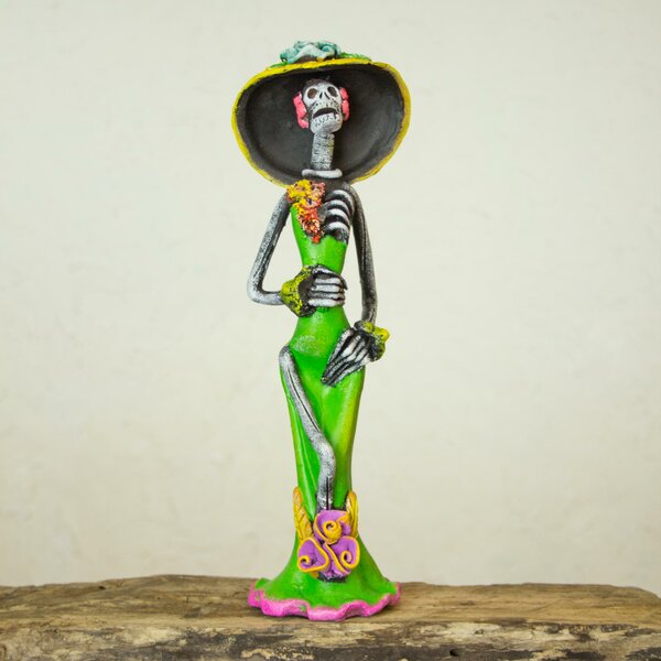 World Menagerie Zhane Artisan Crafted Day Of The Dead Catrina Sculpture